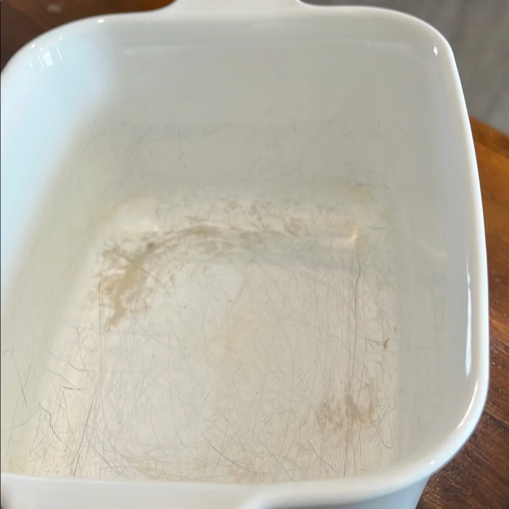 Glass Lid White Corning wear P-4-B glass chipped and worn inside !